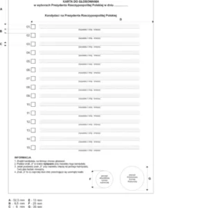 Karta do głosowania w wyborach prezydenckich 2025 – wzór